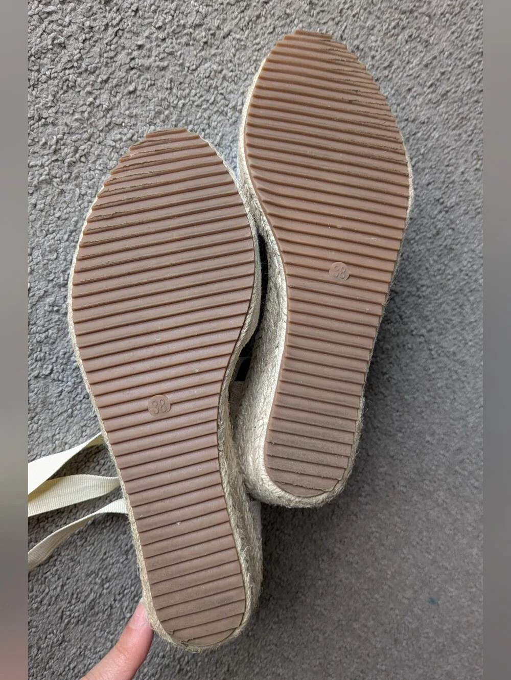 Women's Cream Espadrille Lace-Up Flats